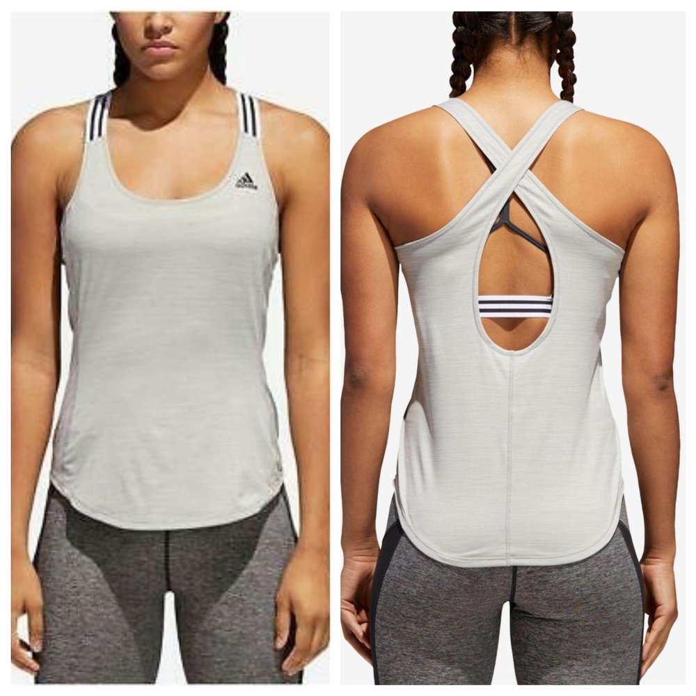 adidas Performer X-Back Tank Top Medium Grey Heath